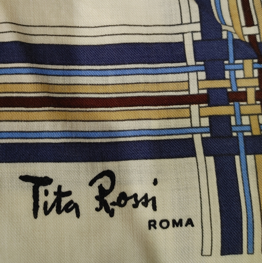 Vintage 70's TITA ROSSI ROMA Large Made In Italy Plaid Scarf 100% Pure Lana
